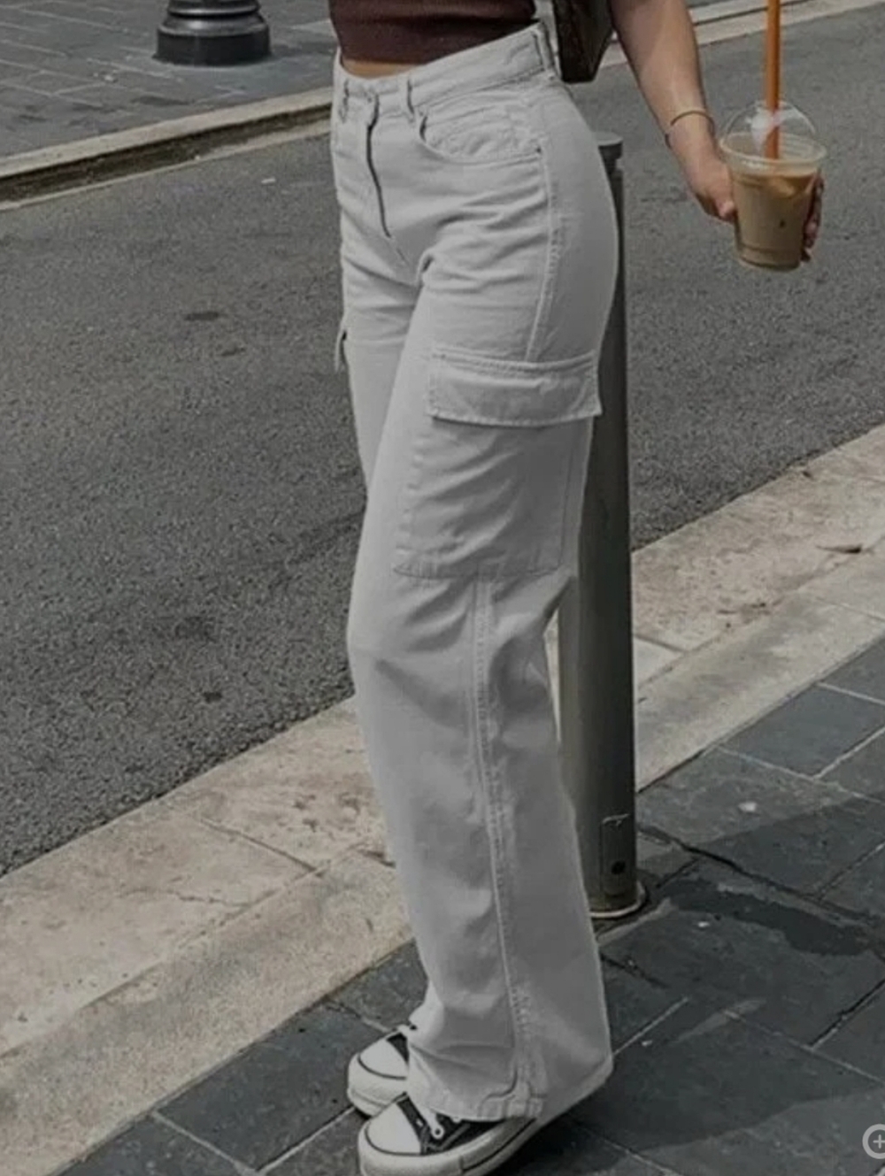 White MICHEAL Kors Ajustable Cargo Pants